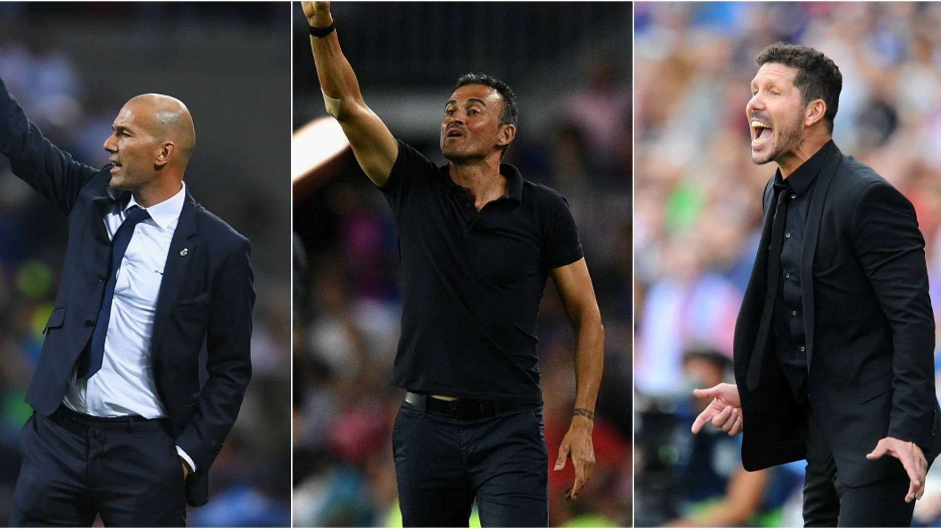 Zidane, Luis Enrique y Simeone Zidane, Luis Enrique y Simeone
