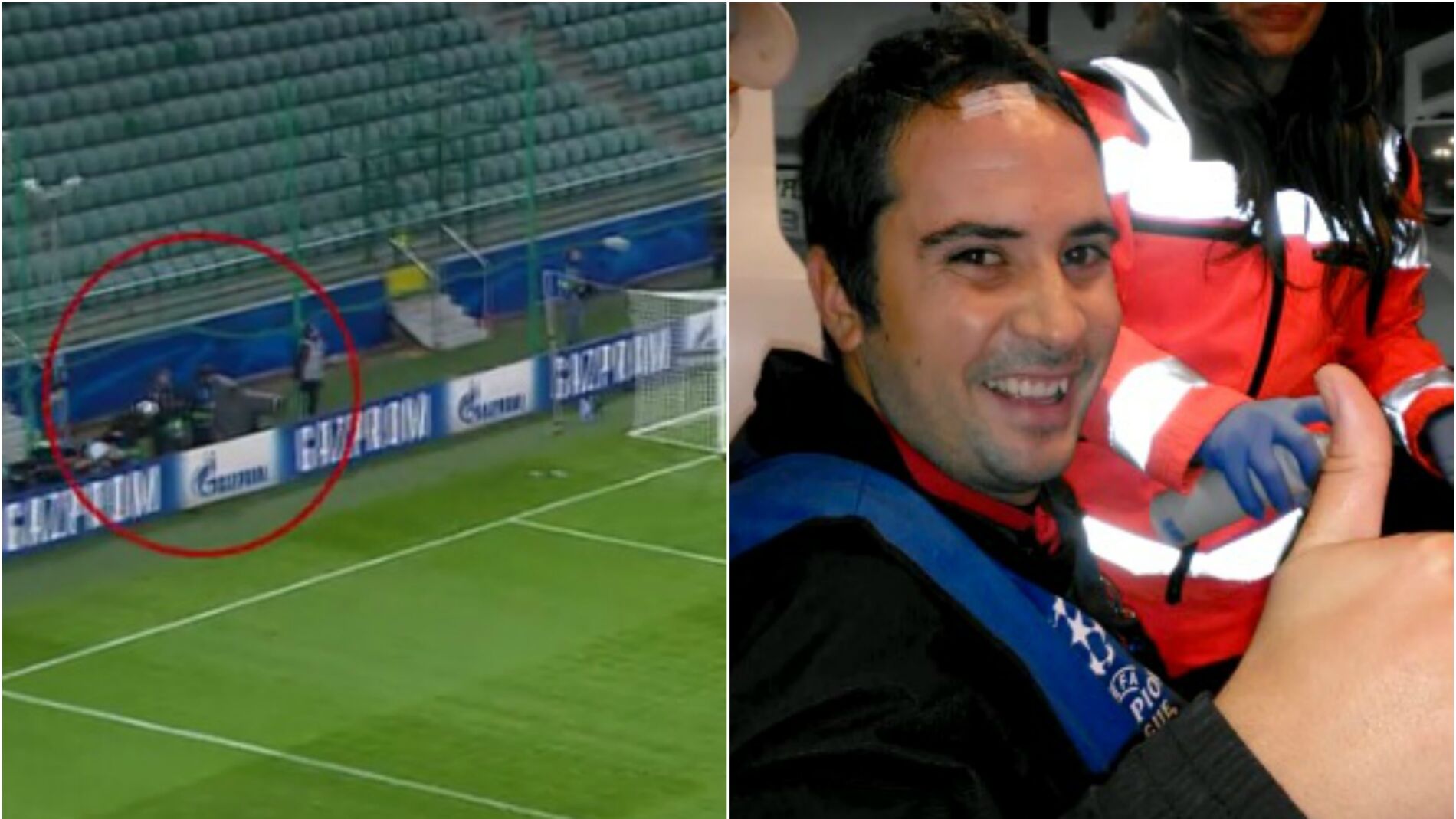 Mat&iacute;as Verdejo, c&aacute;mara de Antena, recibe un balonazo