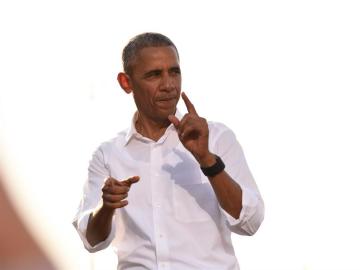 Barack Obama en un evento en la universidad de Carolina del Norte