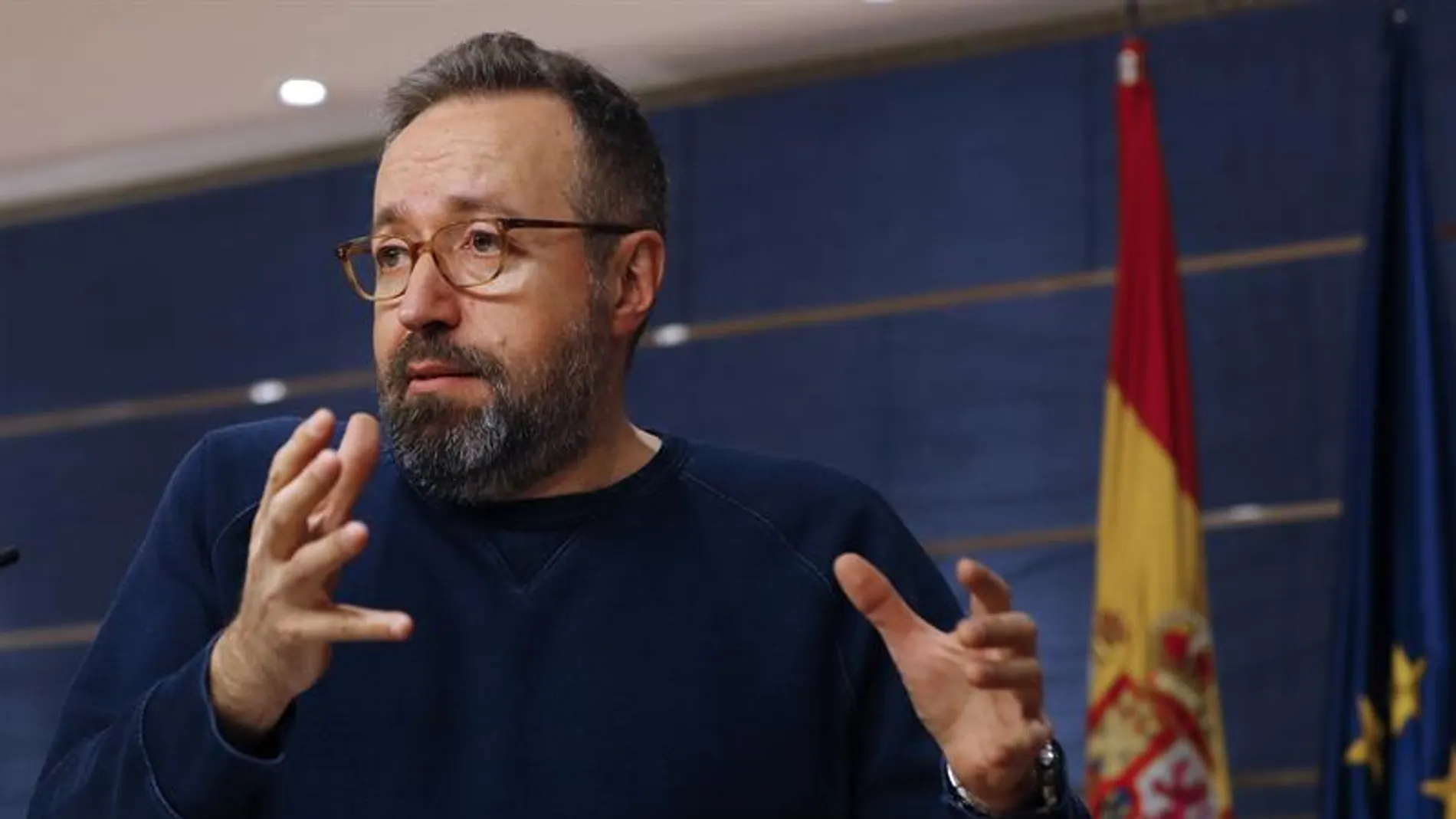 Juan Carlos Girauta, en su rueda de prensa en el Congreso de los Diputados. Juan Carlos Girauta, en su rueda de prensa en el Congreso de los Diputados.