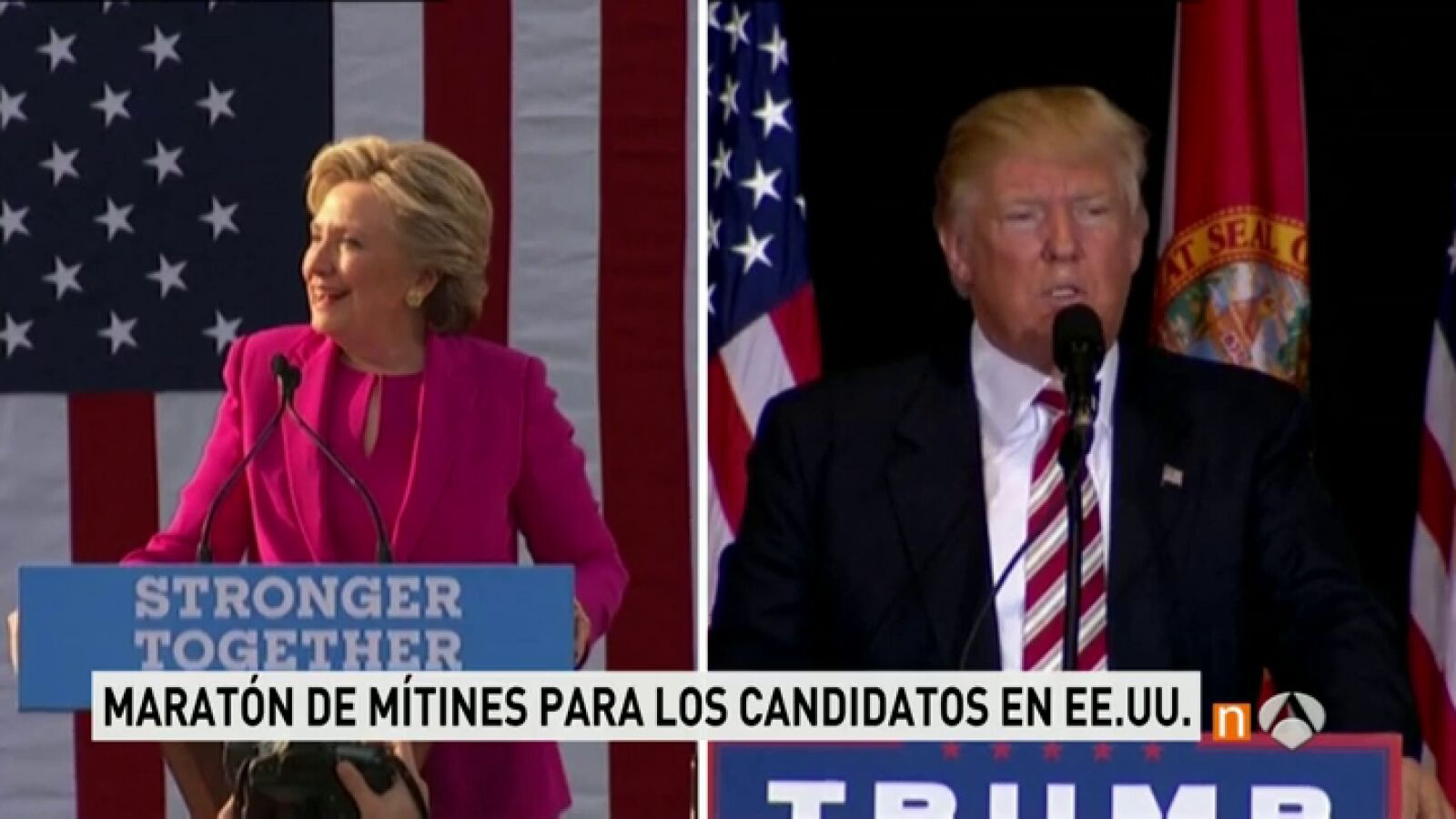 Maratón de mítines de campaña de Hillary Clinton y Donald Trump para convencer a los indecisos