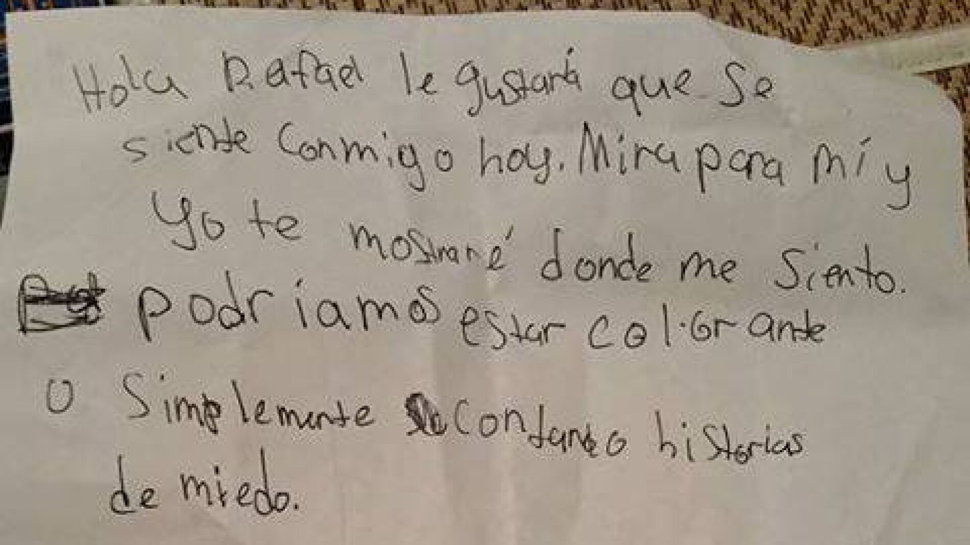 Carta de invitaci&oacute;n de Amanda a Rafael