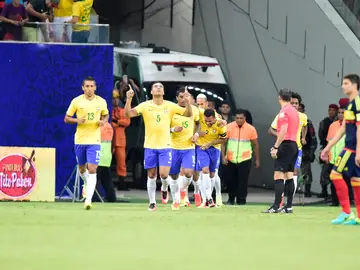 Casemiro celebra un gol con Brasil Casemiro celebra un gol con Brasil