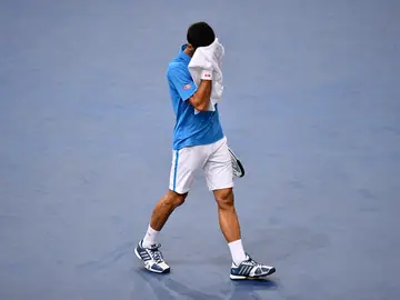 Djokovic se lamenta tras perder un punto ante Cilic Djokovic se lamenta tras perder un punto ante Cilic
