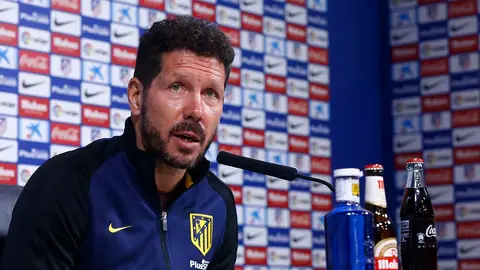 El técnico argentino Diego Pablo Simeone, en rueda de prensa El técnico argentino Diego Pablo Simeone, en rueda de prensa