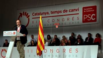 Iceta durante la primera jornada del congreso de los socialistas catalanes 