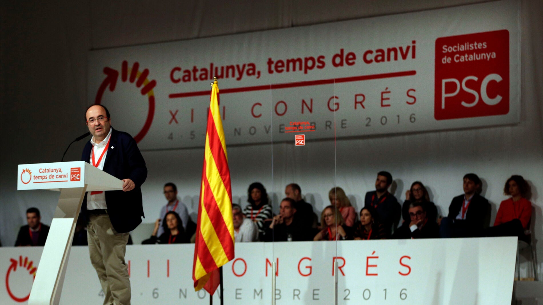 Iceta durante la primera jornada del congreso de los socialistas catalanes 