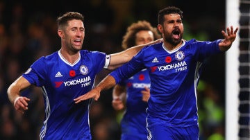 Diego Costa celebra uno de sus goles con el Chelsea