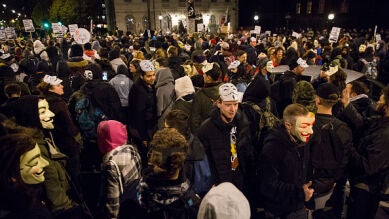 Cerca de 50 detenidos en una manifestación de 'Anonymous' en Londres