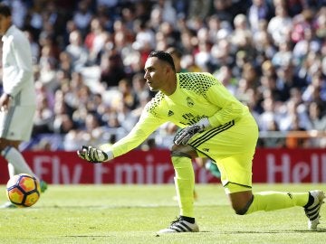 El portero costarricense Keylor Navas, durante un partido con el Real Madrid