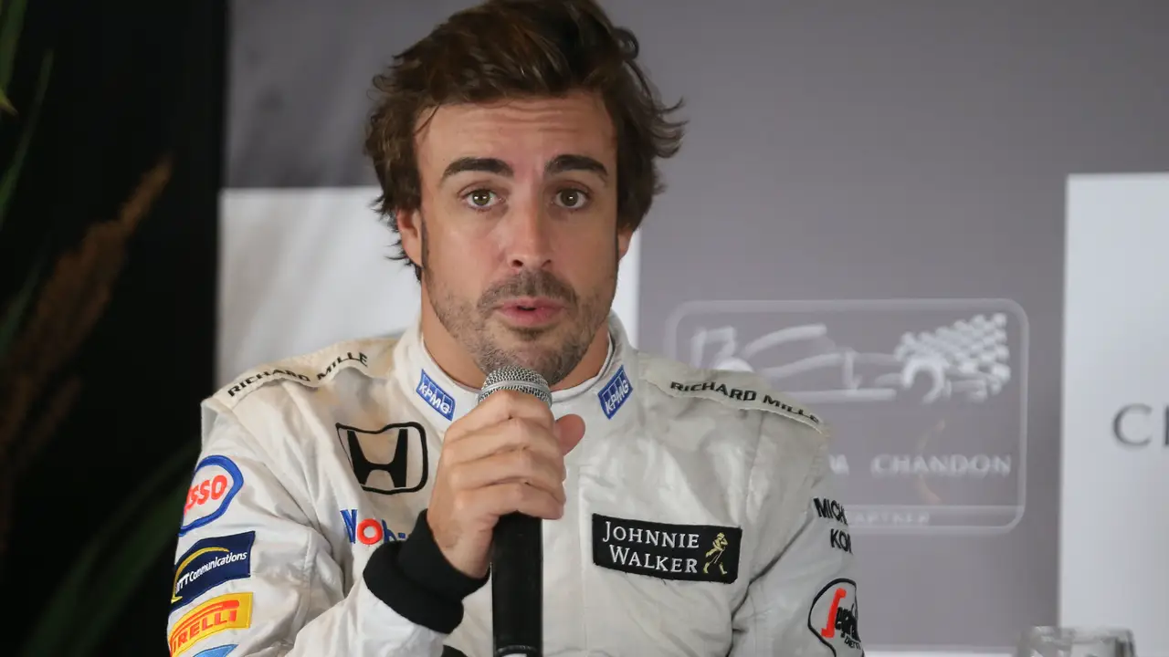 Fernando Alonso, durante un acto publicitario