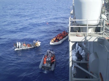 Rescate de inmigrantes en el Mediterráneo