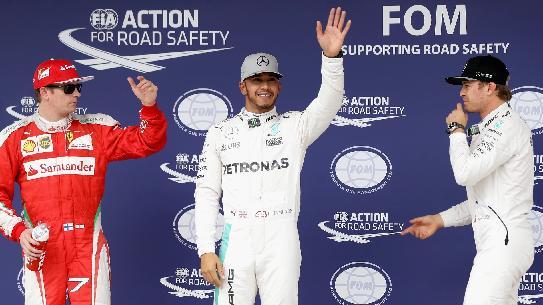 Raikkonen, Hamilton y Rosberg, los tres primeros en el GP de Brasil