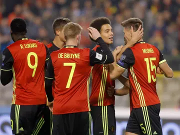 Bélgica celebrando un gol frente a Estonia Bélgica celebrando un gol frente a Estonia