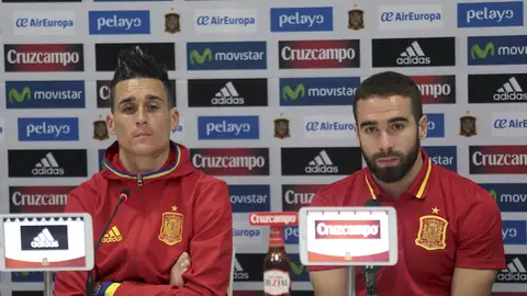 Carvajal con Callejón en rueda de prensa Carvajal con Callejón en rueda de prensa