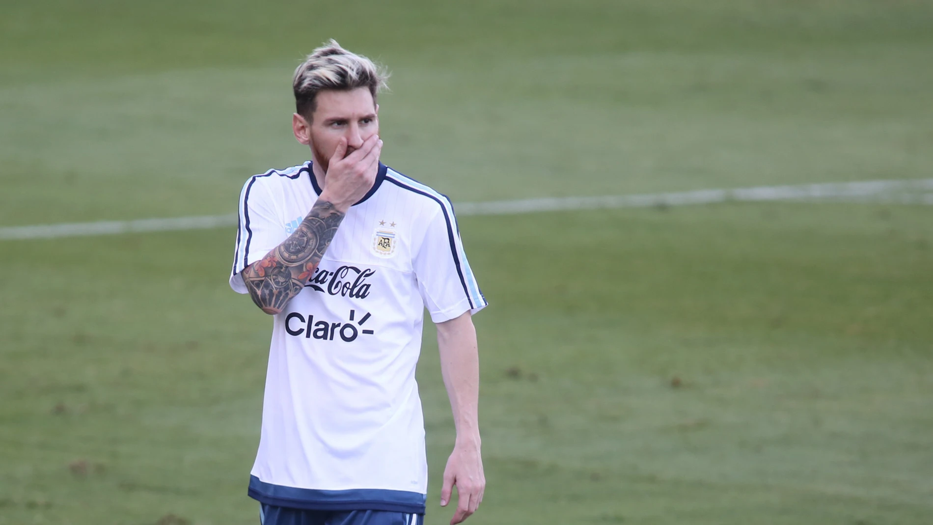 Leo Messi, durante un entrenamiento con la selección de Argentina Leo Messi, durante un entrenamiento con la selección de Argentina
