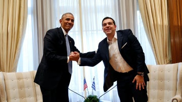 Barack Obama junto a Alexis Tsipras, en Grecia