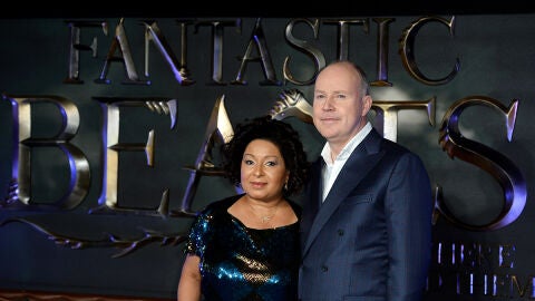 David Yates junto a su esposa en la premiere