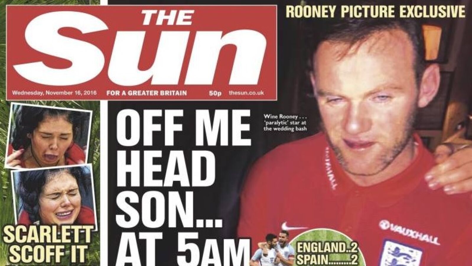 La FA prohíbe a los internacionales salir de noche tras el caso Rooney