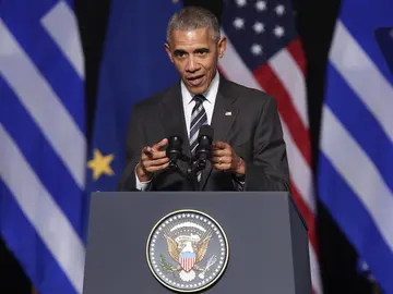 El presidente de los Estados Unidos, Barack Obama, ofrece un discurso en el Centro Cultural de la Fundación Stavros Niarchos en Atenas El presidente de los Estados Unidos, Barack Obama, ofrece un discurso en el Centro Cultural de la Fundación Stavros Niarchos en Atenas