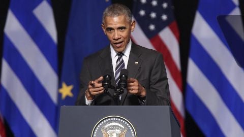 El presidente de los Estados Unidos, Barack Obama, ofrece un discurso en el Centro Cultural de la Fundaci&oacute;n Stavros Niarchos en Atenas