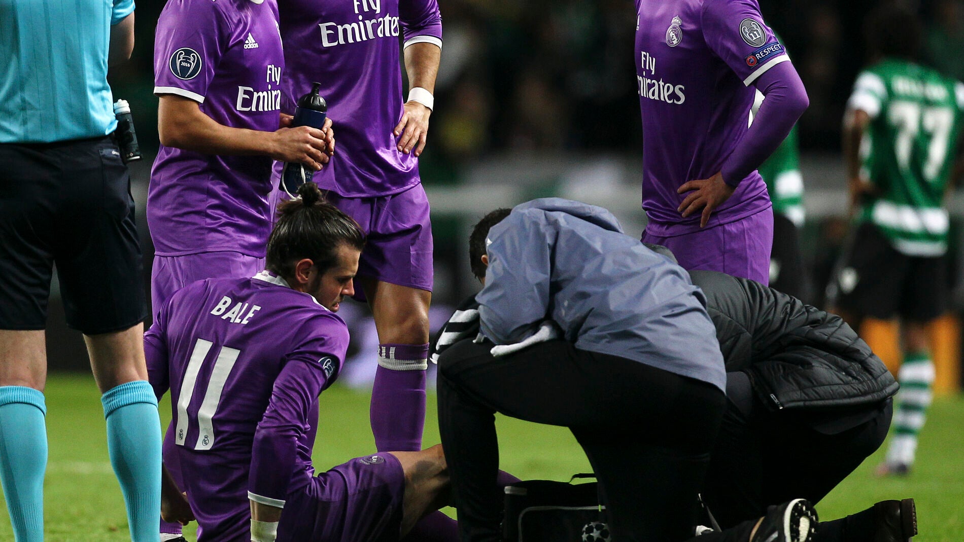 Gareth Bale cae lesionado en el Jos&eacute; Alvalade