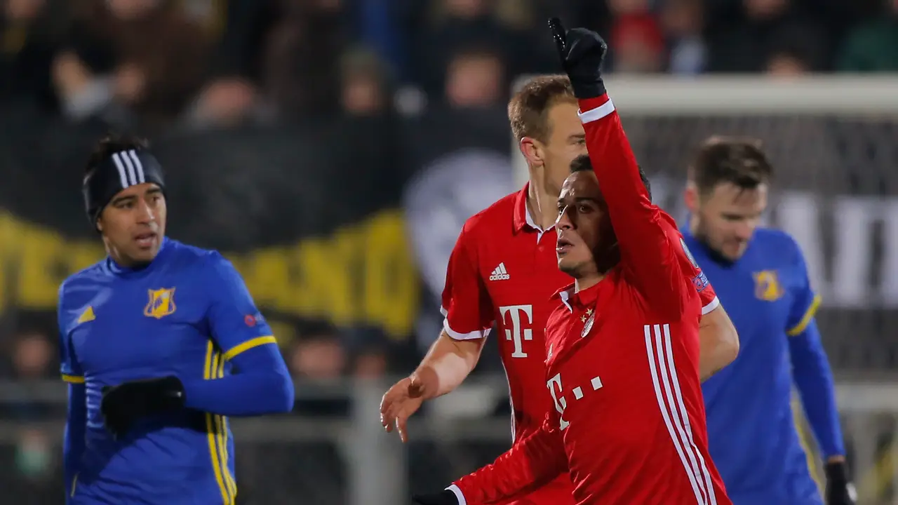 Thiago, durante el partido contra el Rostov