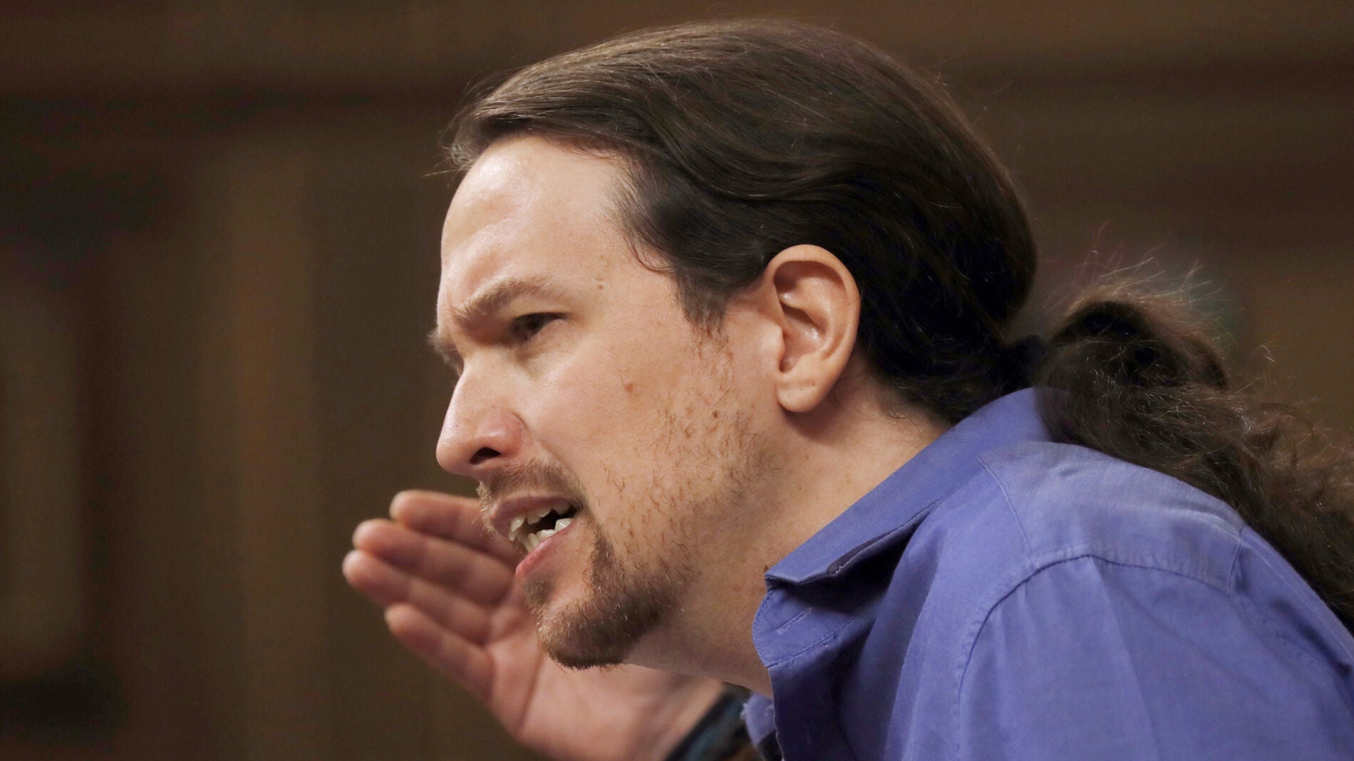 Pablo Iglesias, durante una intervenci&oacute;n en el Congreso de los Diputados
