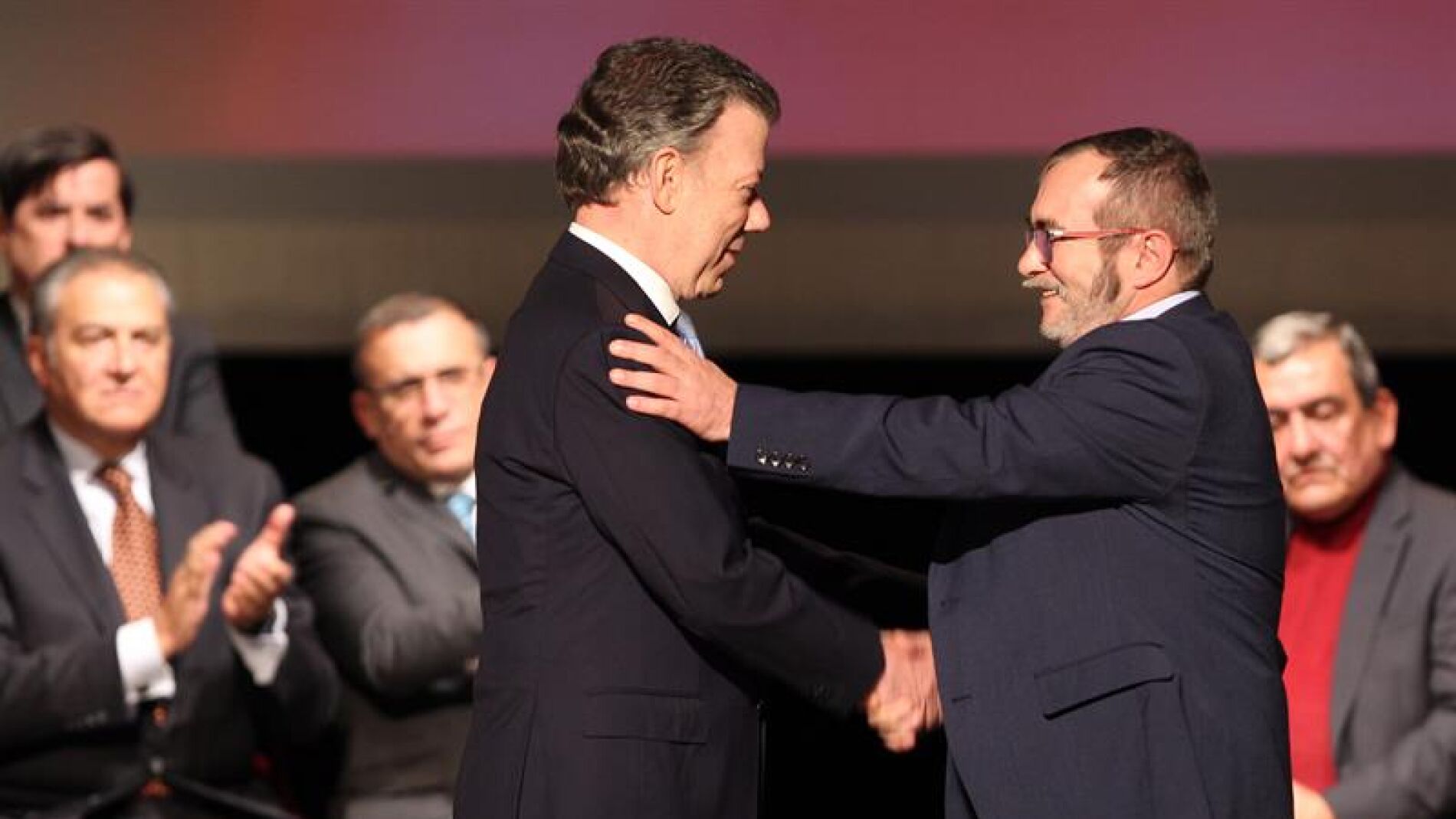 Juan Manuel Santos y el l&iacute;der de las FARC, 'Timochenko'