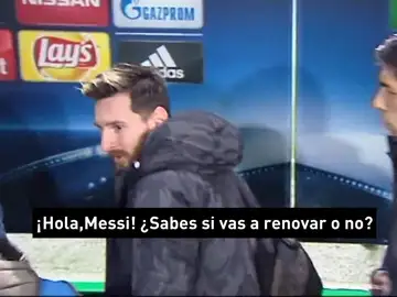 Así reaccionó Messi ante la pregunta del millón en zona mixta: "¿Vas a renovar o no?" Así reaccionó Messi ante la pregunta del millón en zona mixta: "¿Vas a renovar o no?"
