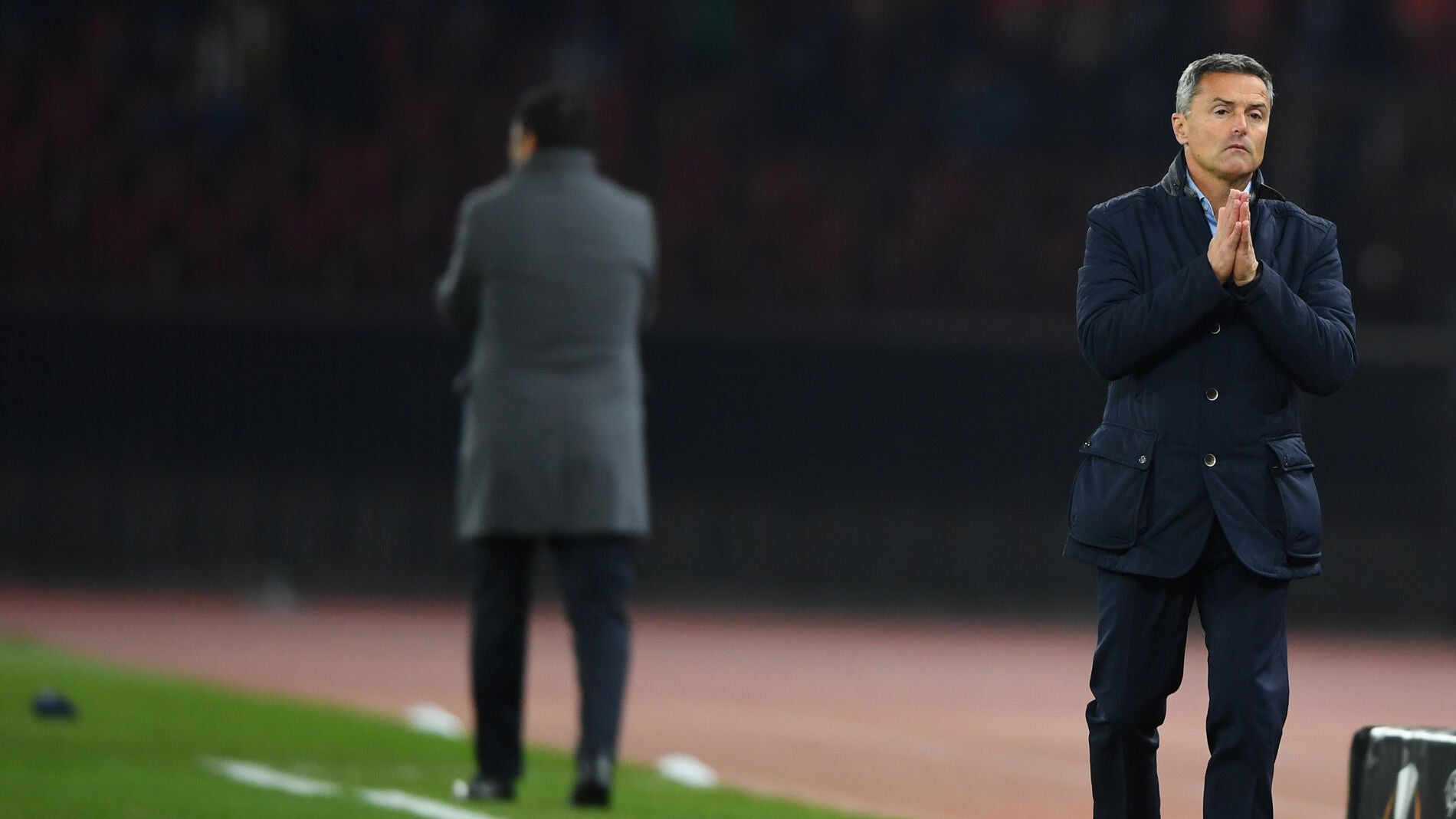 Fran Escrib&aacute; durante el partido de Europa League