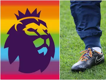 La campaña de la Premier con los cordones de las botas multicolores La campaña de la Premier con los cordones de las botas multicolores