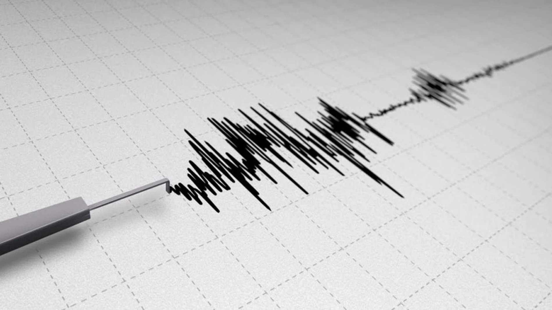 Sismógrafo registrando un temblor de tierra. Sismógrafo registrando un temblor de tierra.