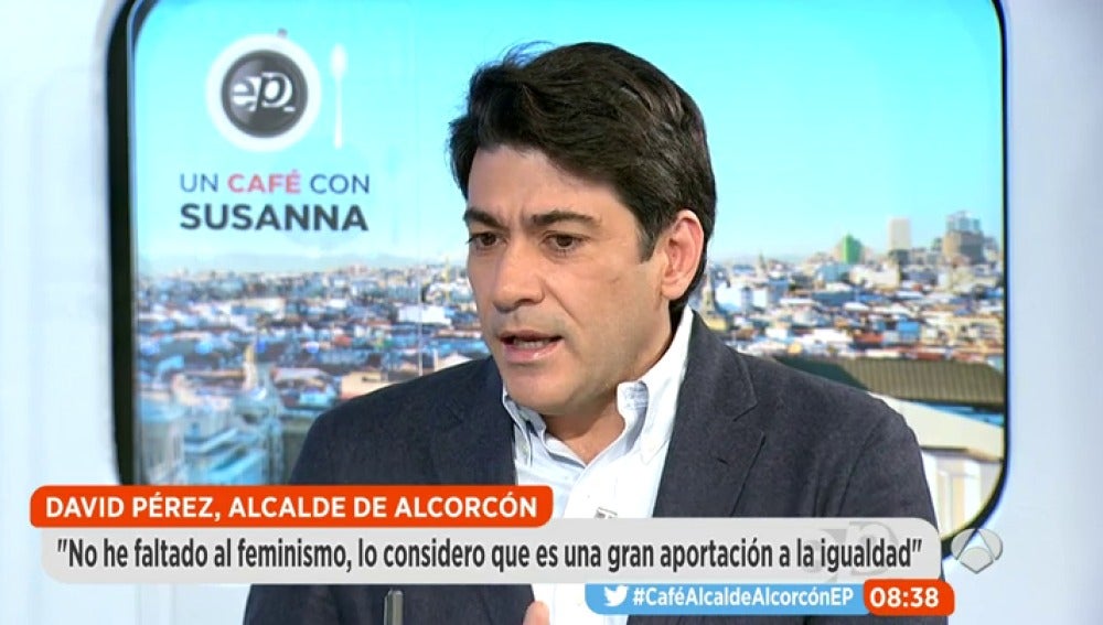David Pérez, alcalde de Alcorcón, en una entrevista en Espejo Público