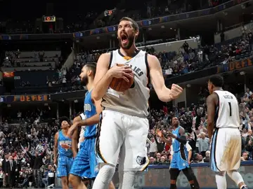 Marc Gasol celebra una canasta ante Orlando Magic Marc Gasol celebra una canasta ante Orlando Magic