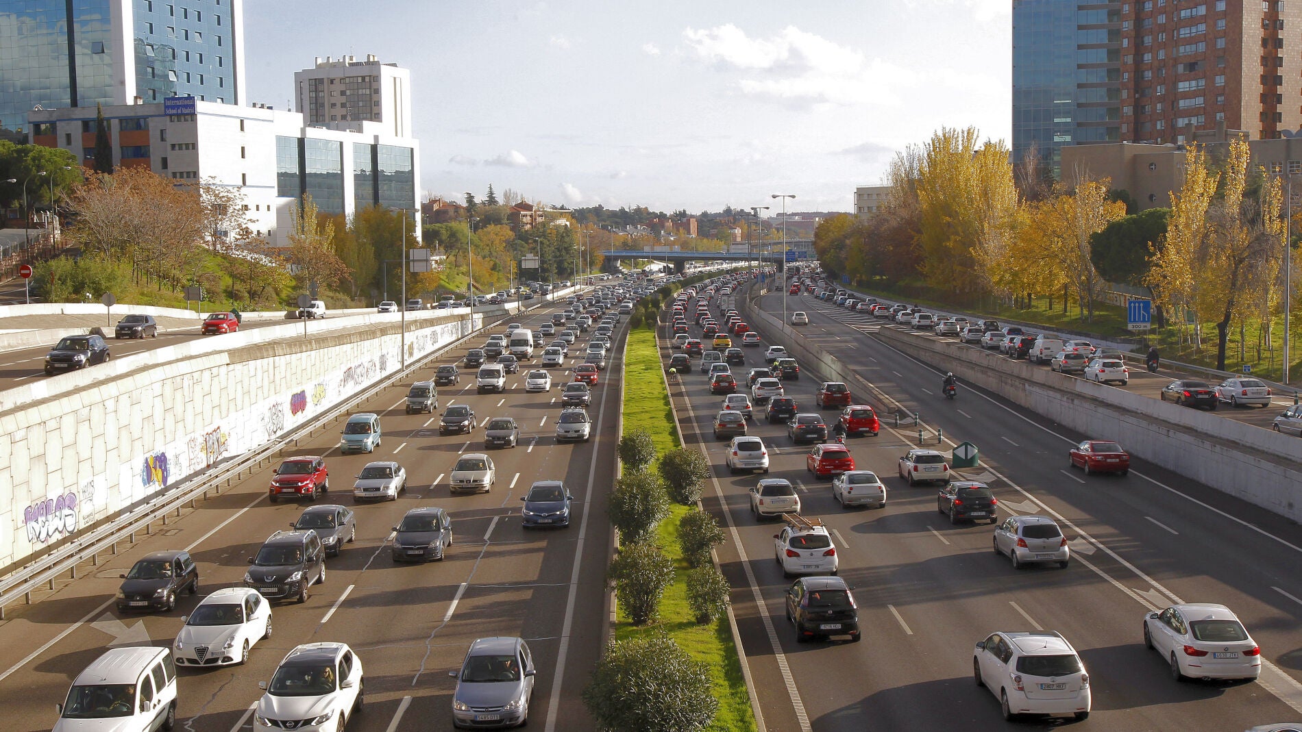 Tr&aacute;fico en la M-30 de Madrid