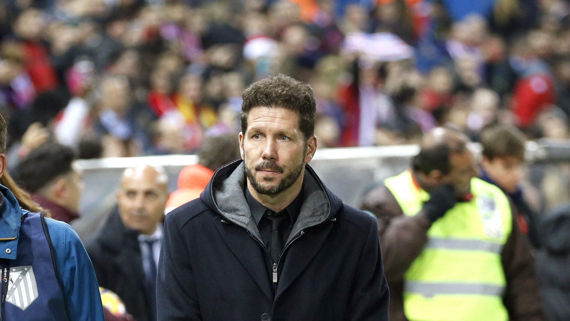 Simeone, en la banda del Calder&oacute;n