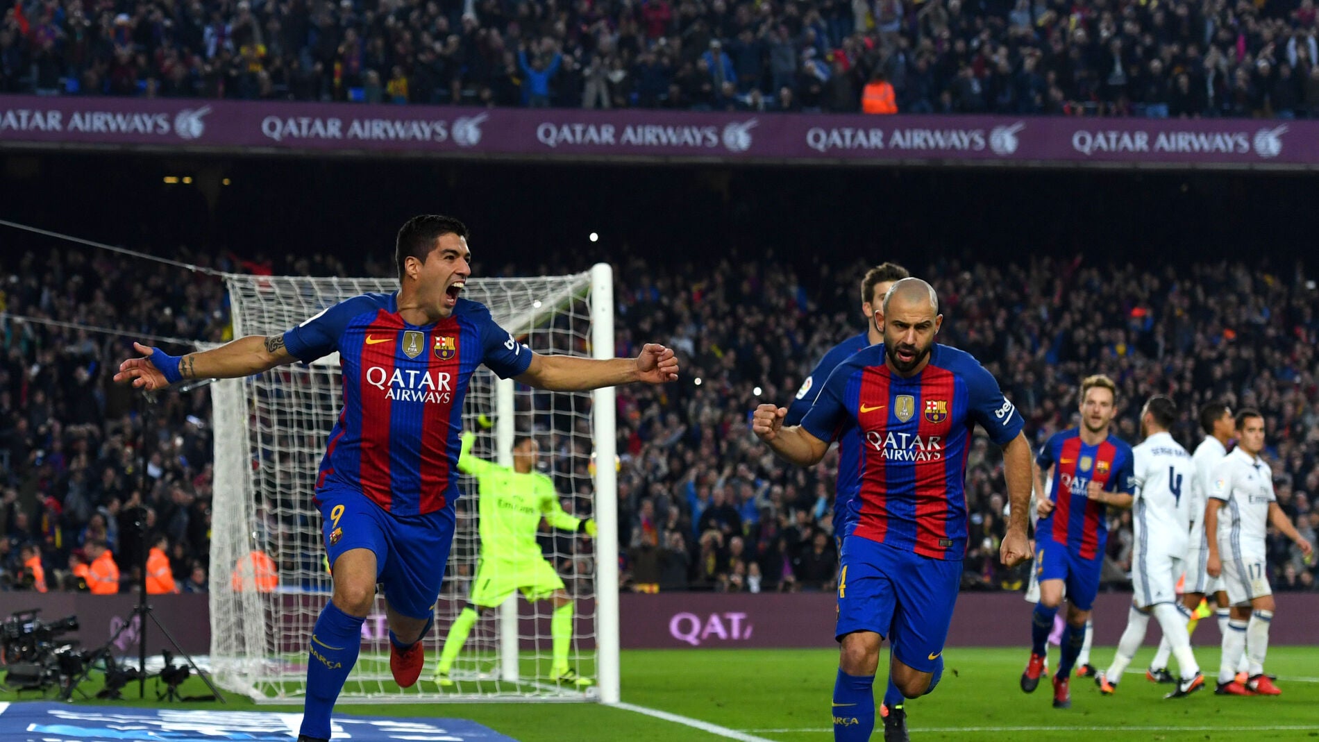 Luis Su&aacute;rez celebra su gol ante el Real Madrid