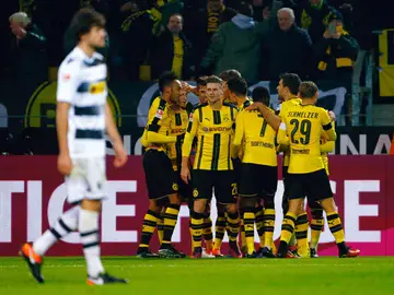 Los jugadores del Borussia Dortmund celebran un gol Los jugadores del Borussia Dortmund celebran un gol