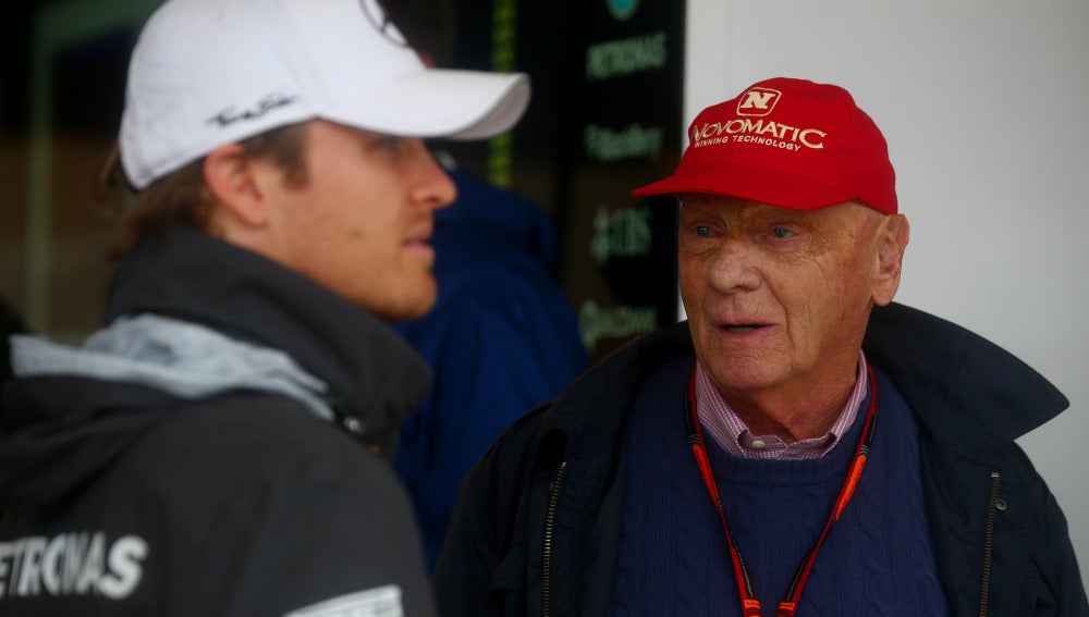 Niki Lauda y Nico Rosberg, en Austin