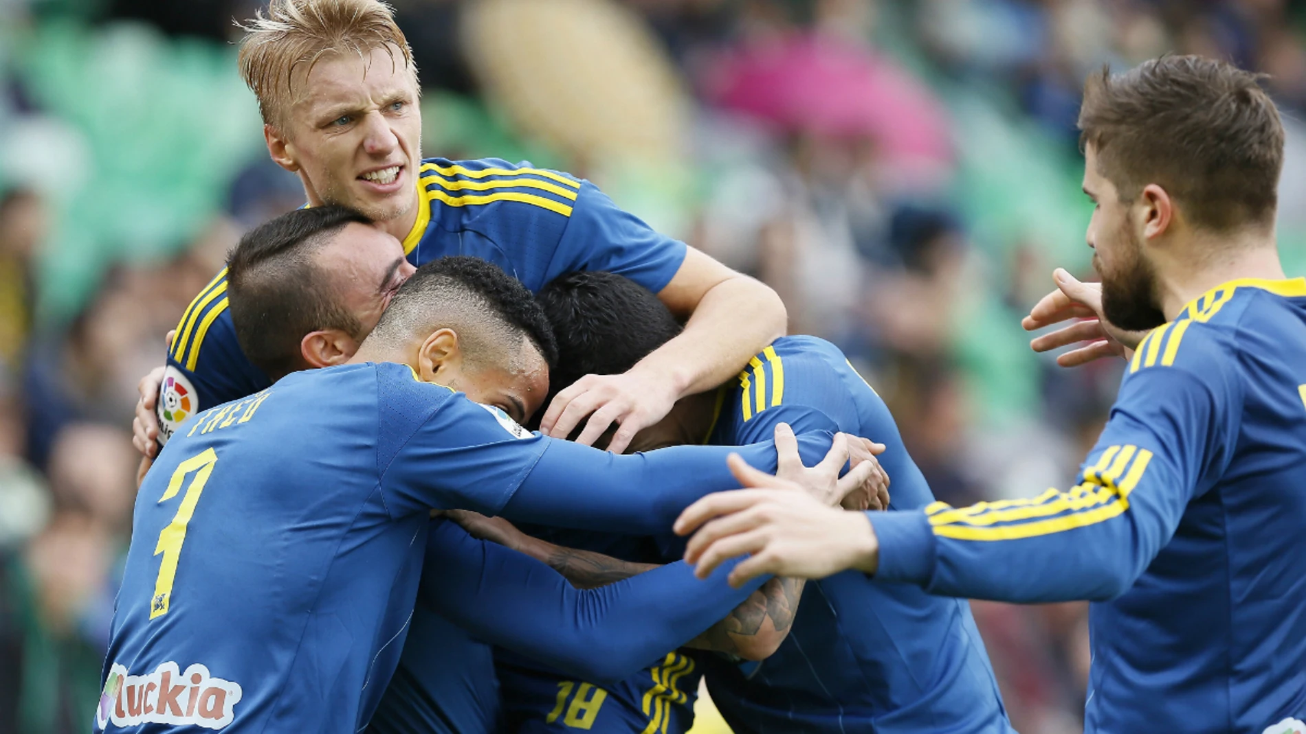 El Celta celebra un gol El Celta celebra un gol