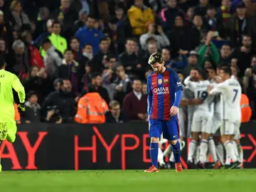 Messi, cabizbajo tras el gol de Ramos Messi, cabizbajo tras el gol de Ramos