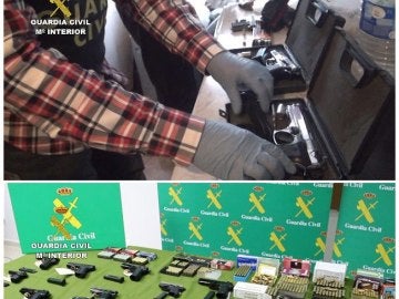 Treinta detenidos por venta de armas por internet con talleres clandestinos Combo de fotografías facilitadas por la Guardia Civil que ha detenido a treinta personas pertenecientes a una organización criminal dedicada a la adquisición y venta de armas de fuego por internet en la operación Vulpes III. 