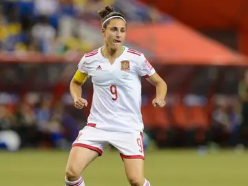 Vero Boquete, durante un partido con España Vero Boquete, durante un partido con España