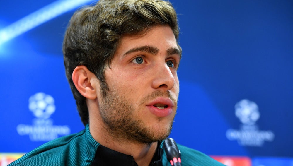 Sergi Roberto, durante la rueda de prensa