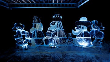 Escultura de hielo de la exposición de Maguncia