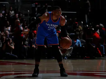 Russell Westbrook, durante el encuentro Russell Westbrook, durante el encuentro