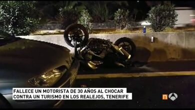 Muere un motorista de 30 años tras chocar con un coche en Tenerife