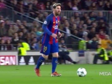 Leo Messi, durante el partido contra el Monchengladbach