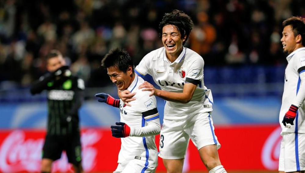 El Kashima celebra un gol ante el Atlético Nacional